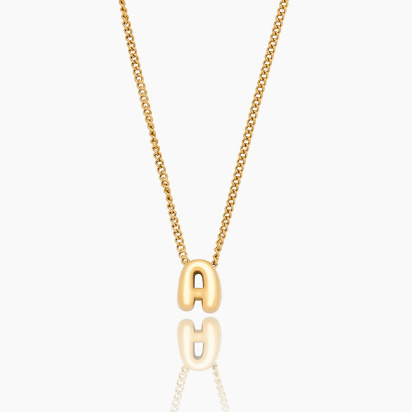 Bubble Initial Charm Necklace