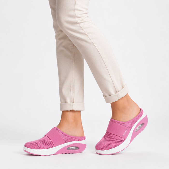 Sandalias ortopédicas transpirables abiertas de malla para mujer