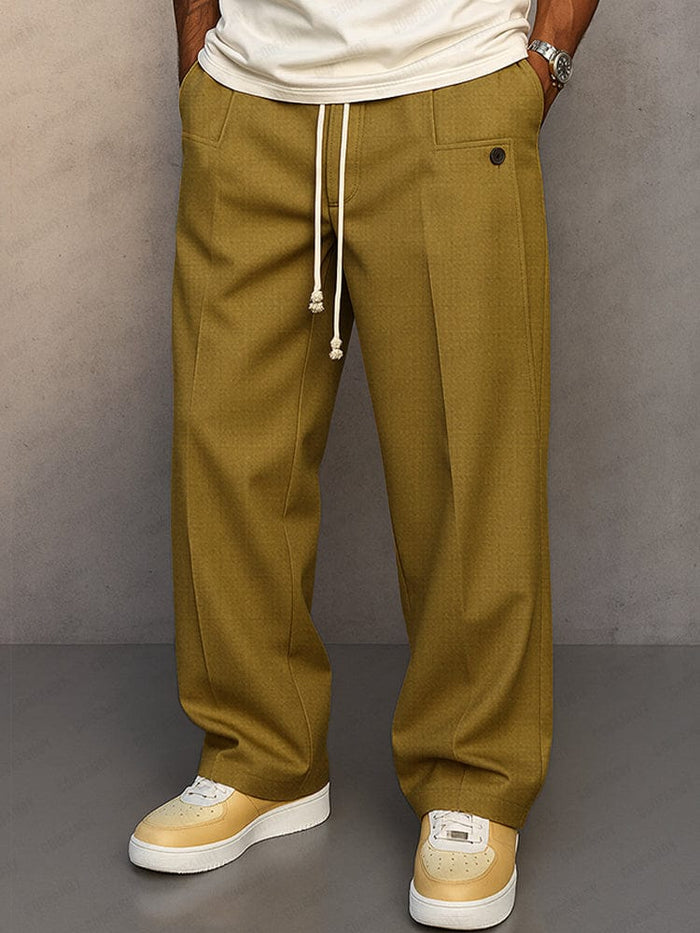 Pantalón informal ancho de cintura elástica para hombre