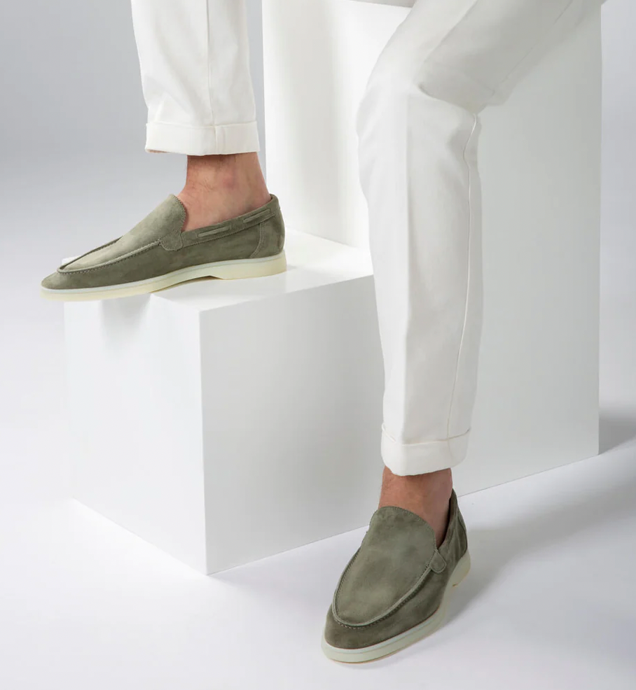 Zapatos sin cordones cómodos ligeros de ante para hombre