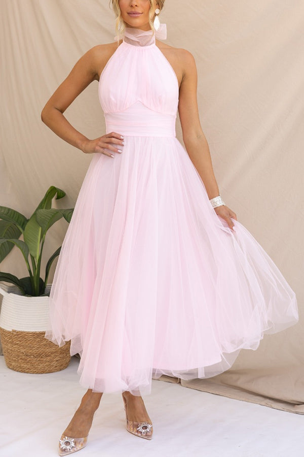 Aylin | Vestido midi halter de tul