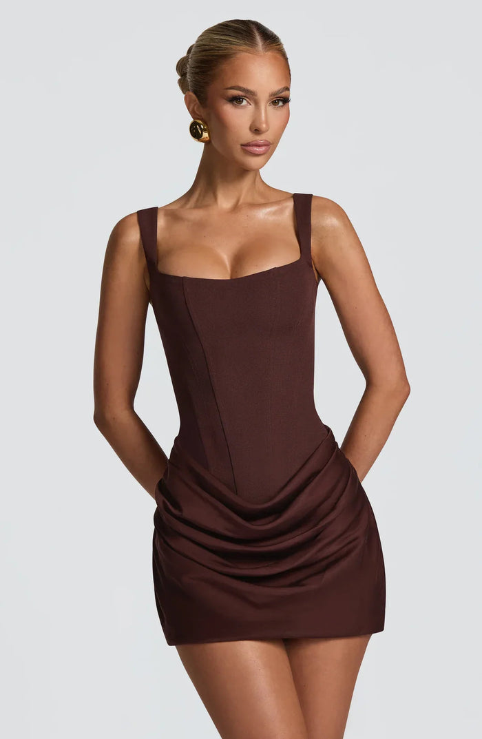 Courtney | Vestido corto de corsé drapeado