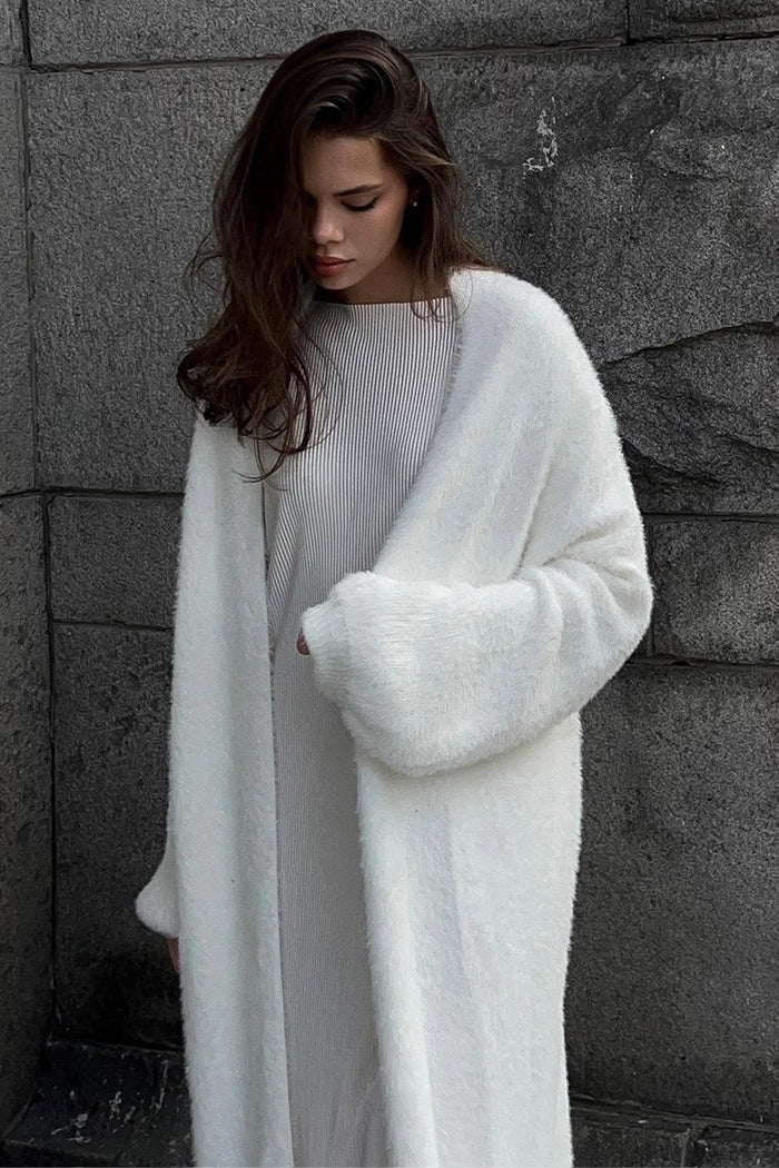 Kendra | Chaqueta larga de punto sin cierre