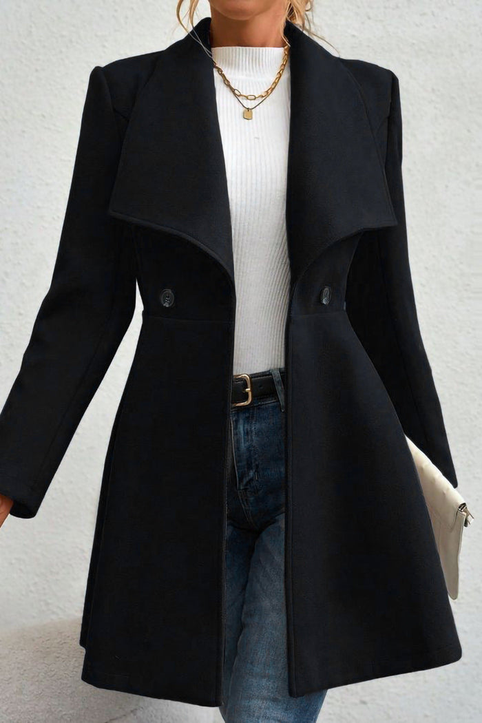 Meredith | Chaqueta larga con cuello chal y sin cierre