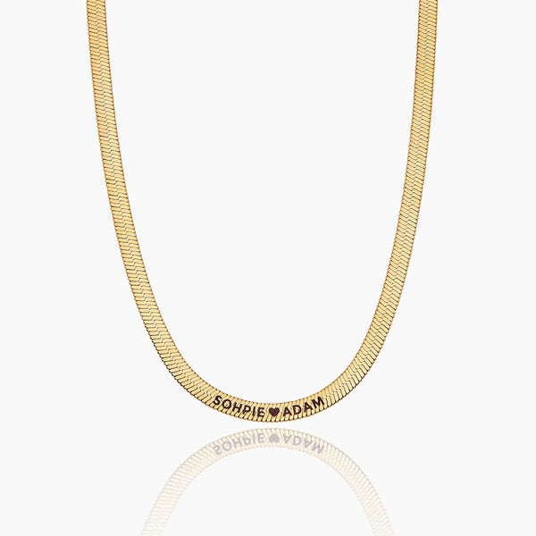 Engraved Herringbone Necklace