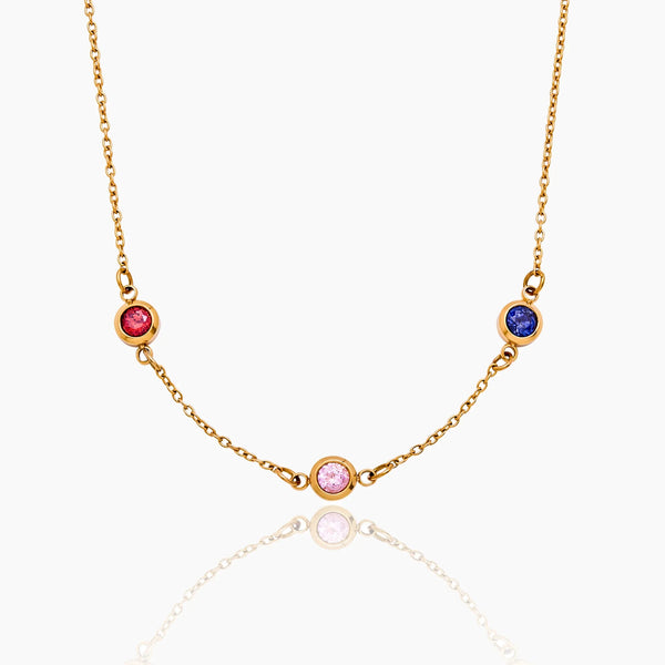 Personalized Multi-Birthstone Necklace