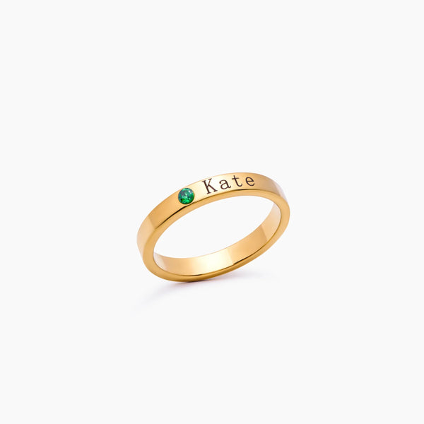 Stackable Birthstone Name Ring