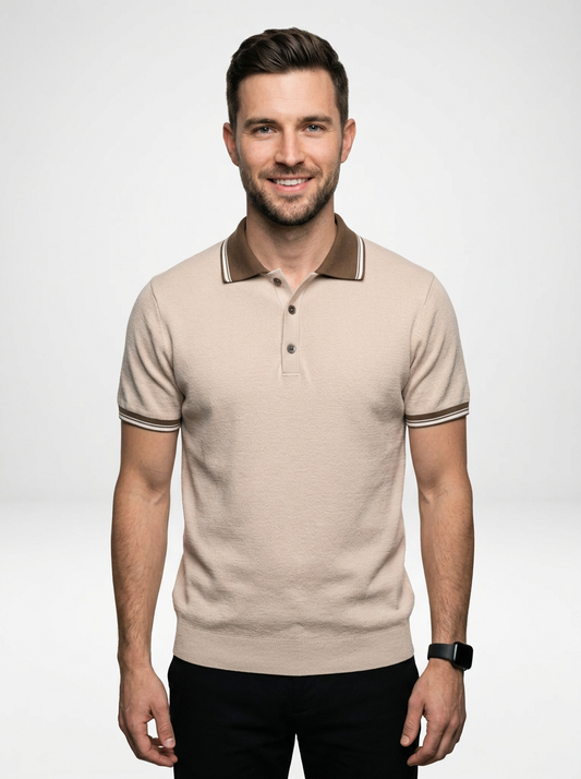 Men’s Colorblock Short Sleeve Knit Polo Shirt