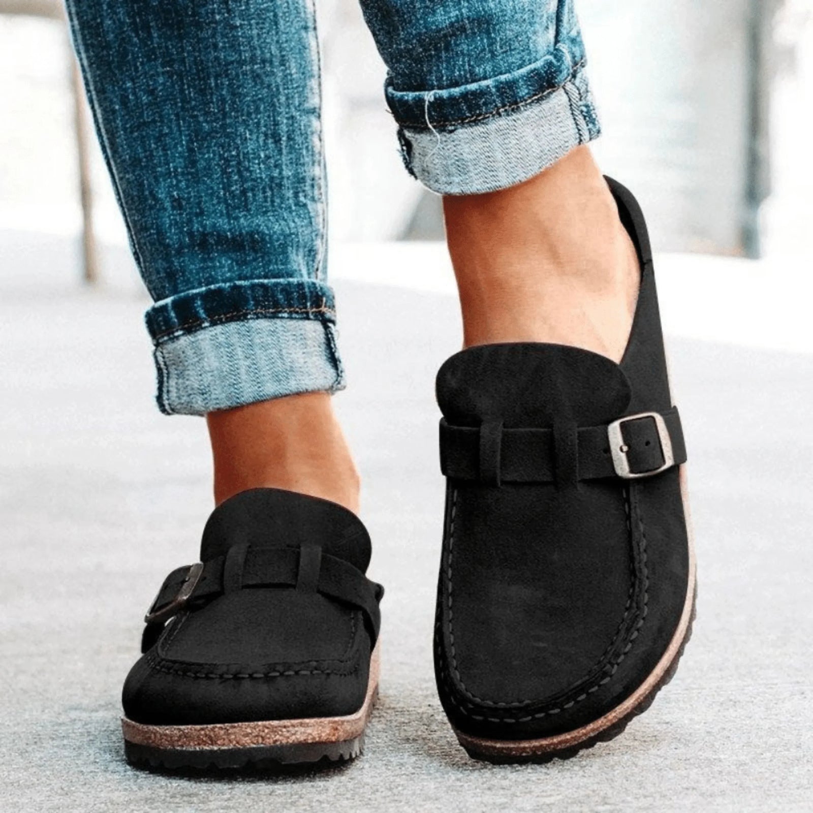 Zapatos sin cordones ortopédicos con espuma viscoelástica con soporte del arco para mujer