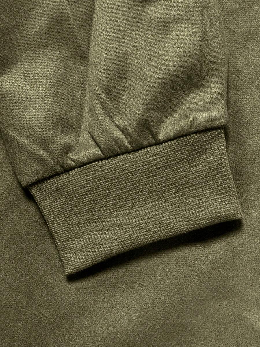 Men’s Suede Fleece Zip-Up Bomber Jacket