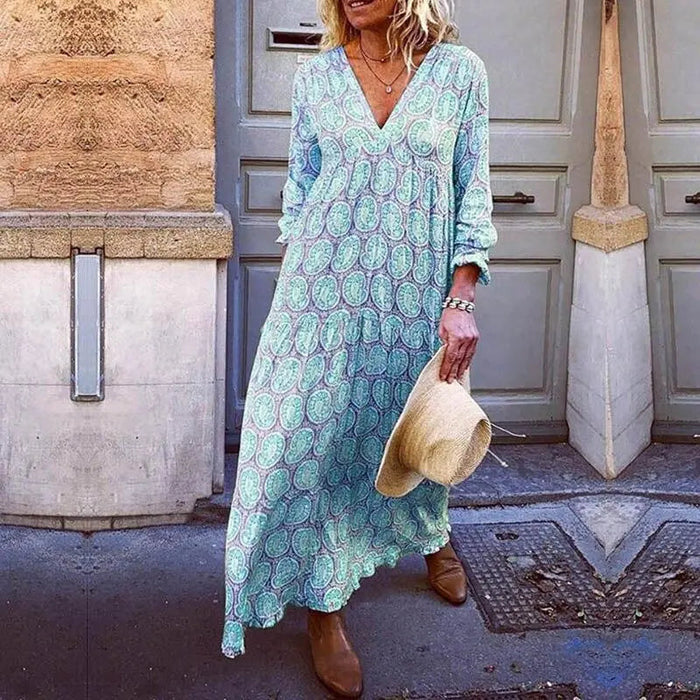 Vestido de escote de pico de verano ligero para mujer