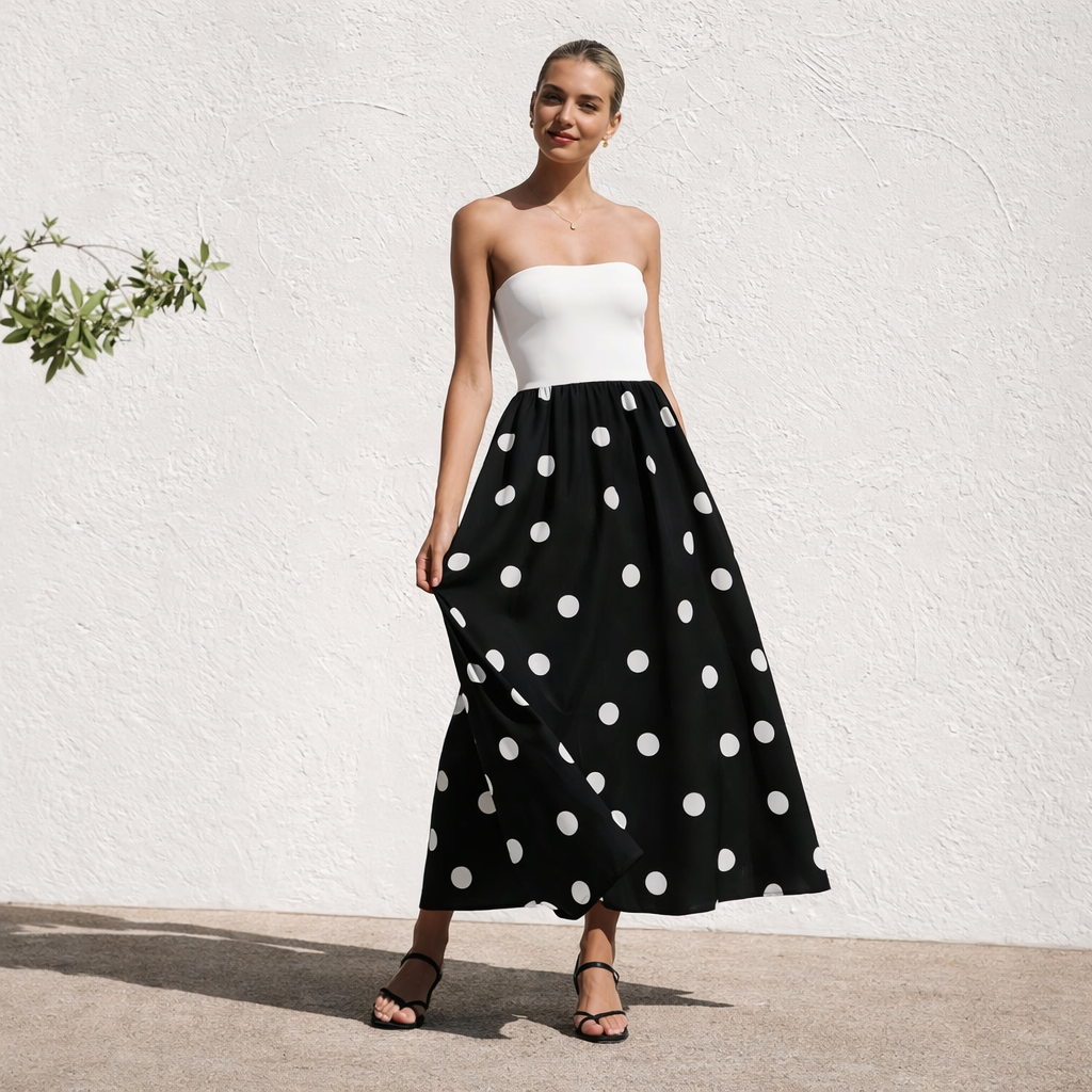 Vestido palabra de honor de corte en A elegante para mujer