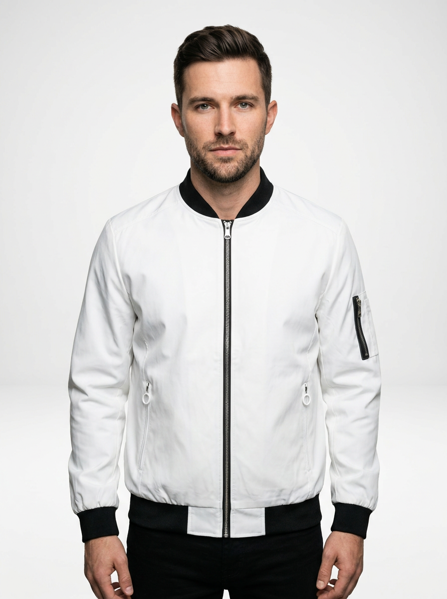 Men’s Lightweight Zip Front Bomber Jacket