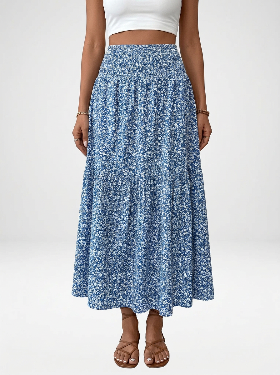Floral A-Line Maxi Skirt