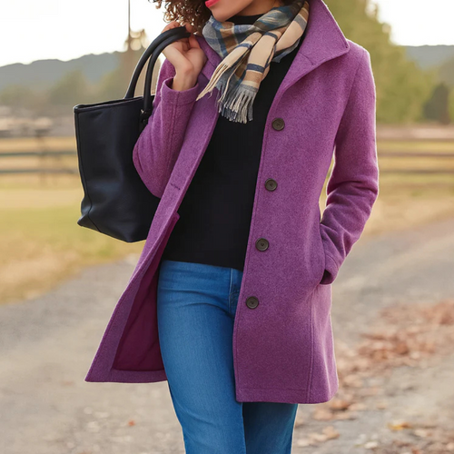 Abrigo de invierno gris para mujer
