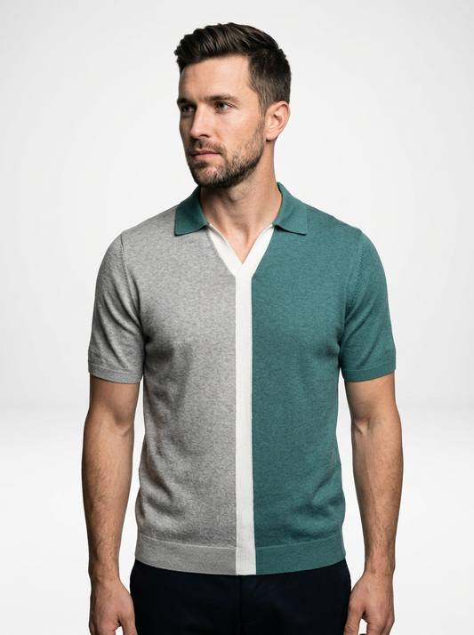 Men’s Premium Split Color Cotton Polo Shirt