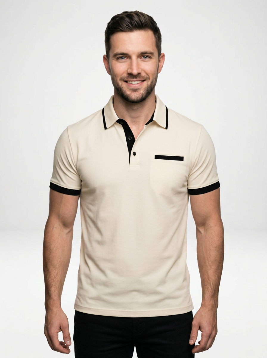 Classy Modern Men’s Color Block Short Sleeve Polo Shirt