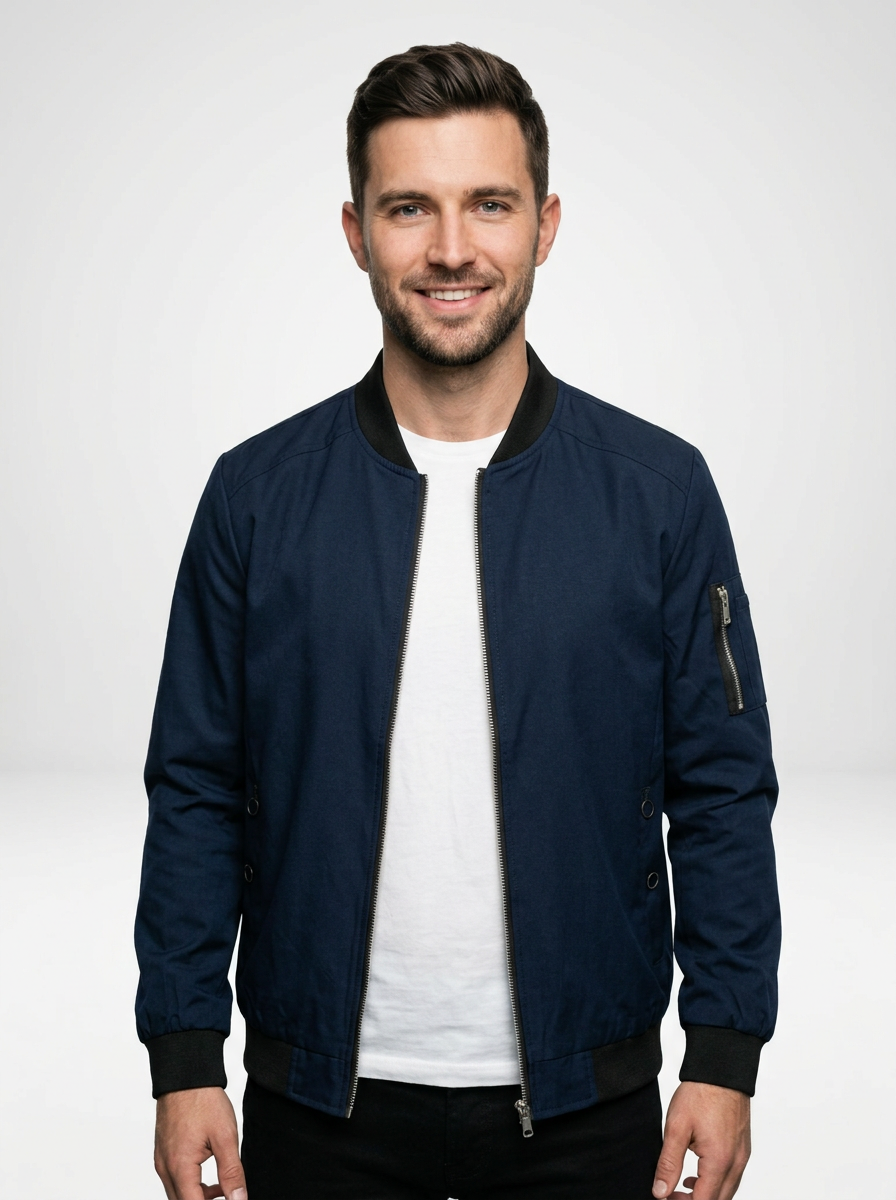 Men’s Lightweight Zip Front Bomber Jacket
