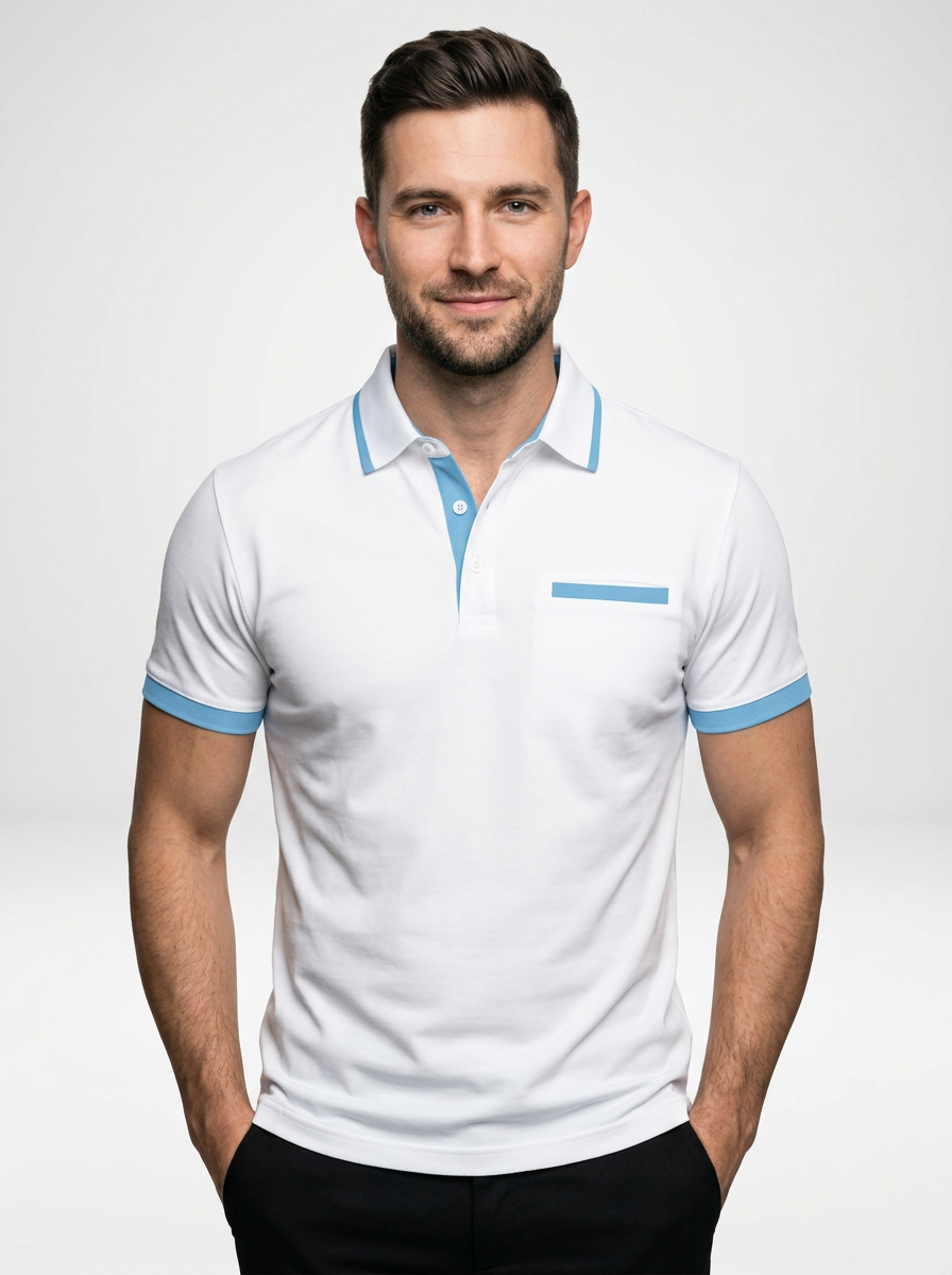 Classy Modern Men’s Color Block Short Sleeve Polo Shirt