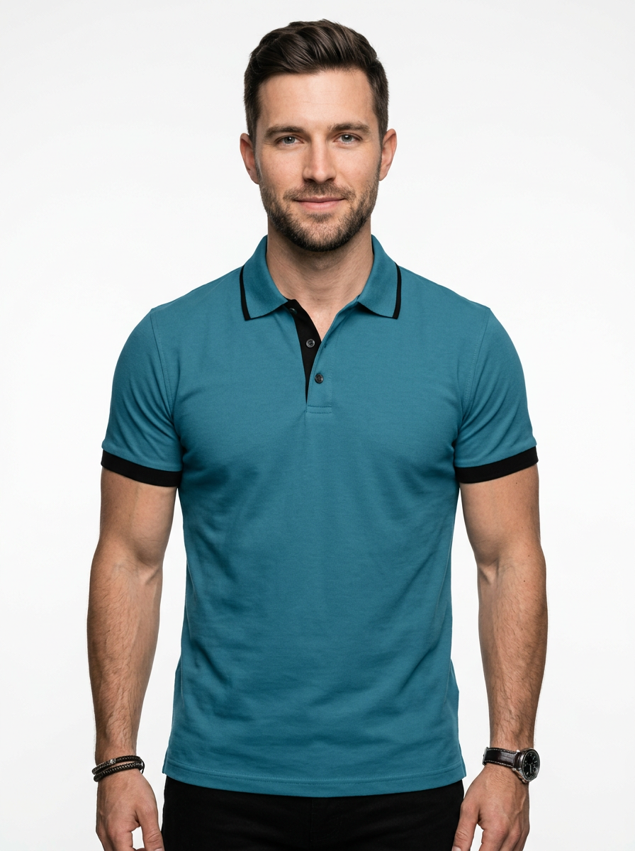 Classy Modern Men’s Color Block Short Sleeve Polo Shirt