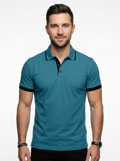 Classy Modern Men’s Color Block Short Sleeve Polo Shirt