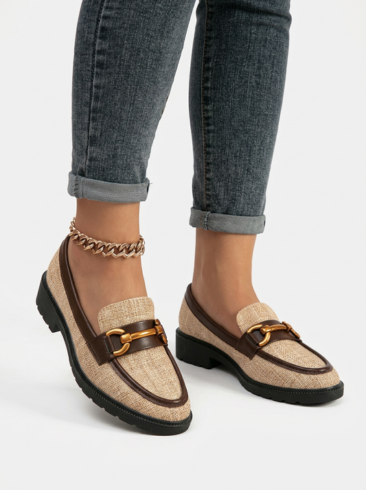 Women's Metal Accent Round Toe Loafers