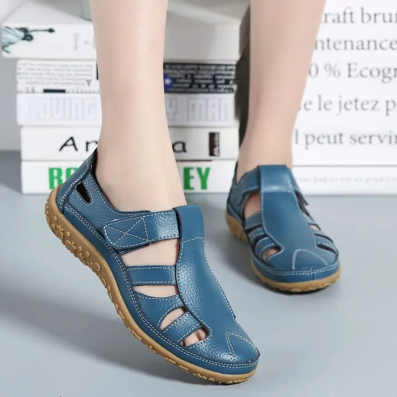 Botas informales de verano de piel para mujer