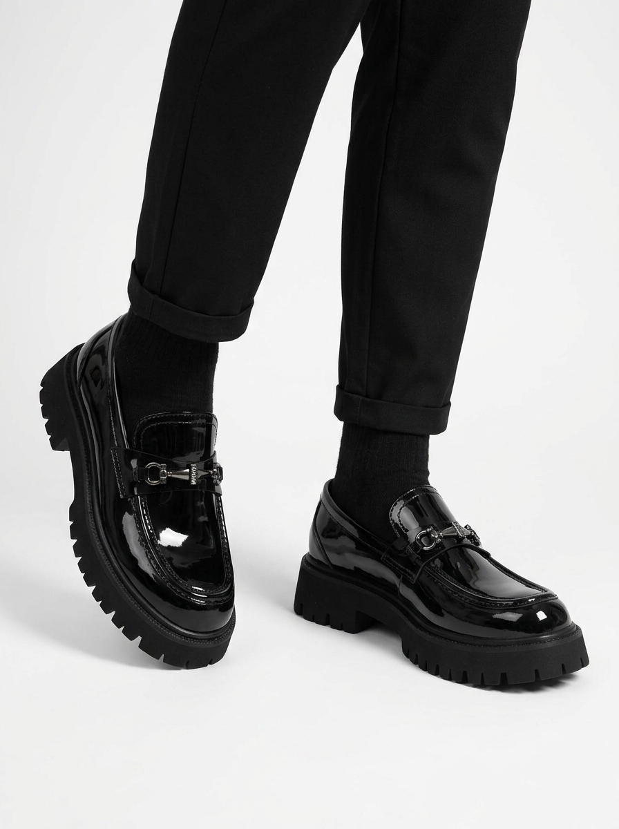 Men’s Platform Buckle Slip On Loafers