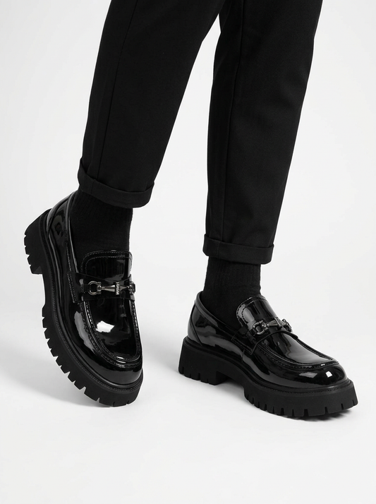 Men’s Platform Buckle Slip On Loafers