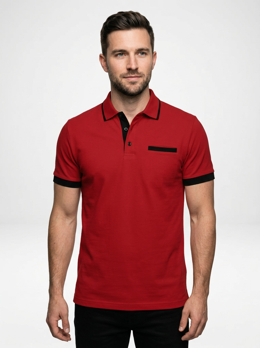 Classy Modern Men’s Color Block Short Sleeve Polo Shirt