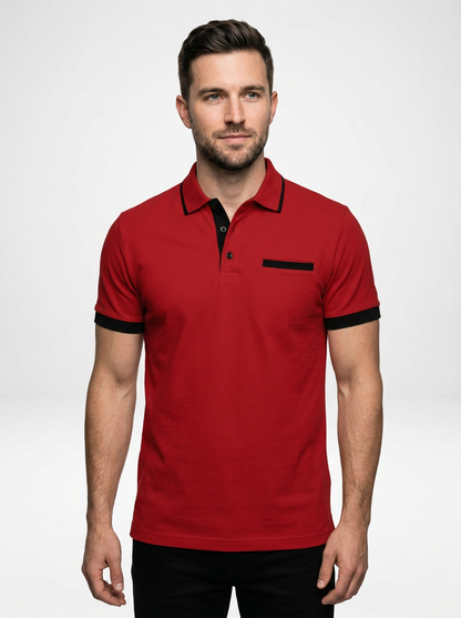 Classy Modern Men’s Color Block Short Sleeve Polo Shirt