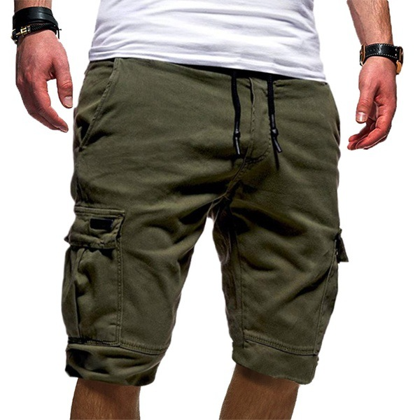 Pantalón corto informal de corte ajustado con bolsillos para hombre