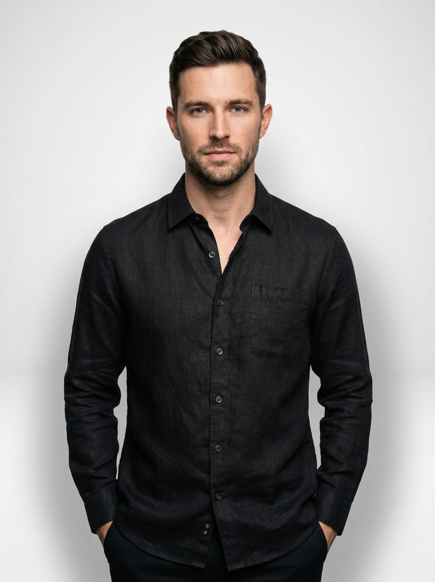 Men’s Classic Linen Button Down Shirt