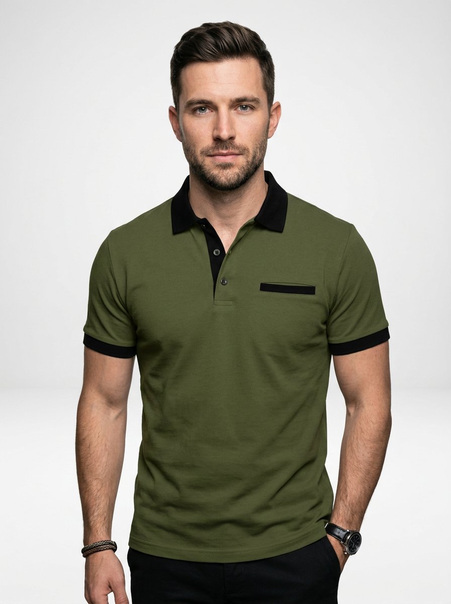 Classy Modern Men’s Color Block Short Sleeve Polo Shirt