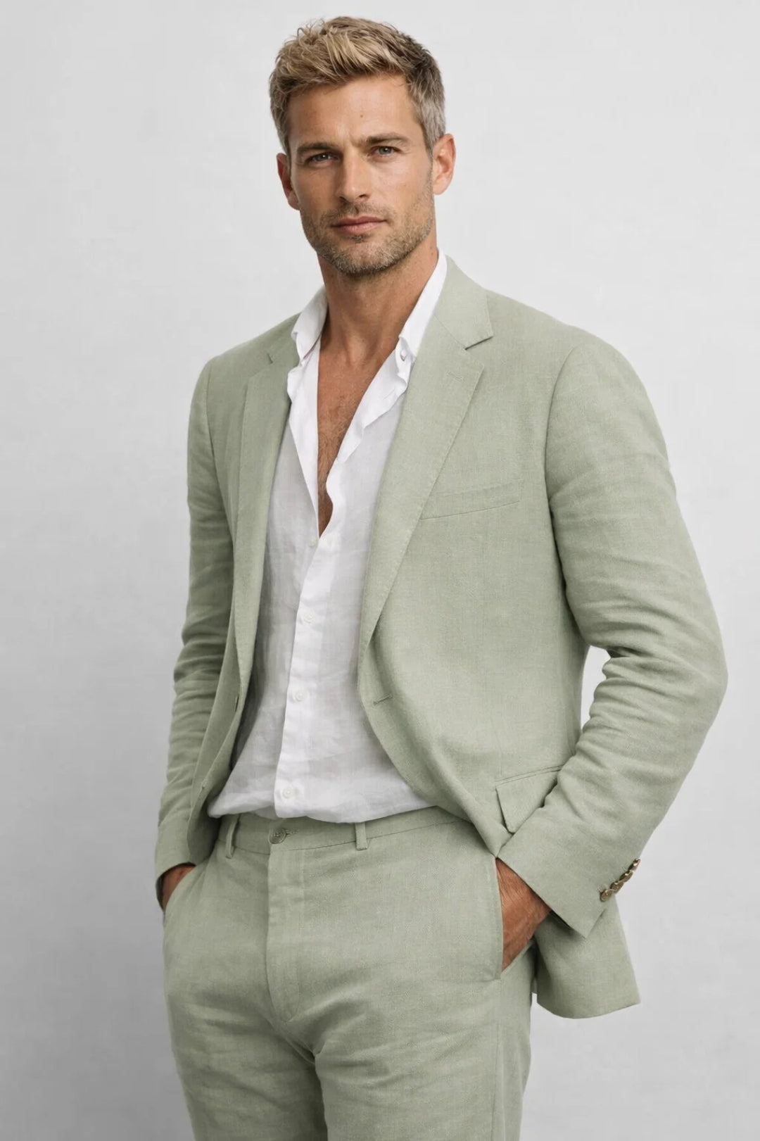 Traje de dos piezas de corte estándar para hombre