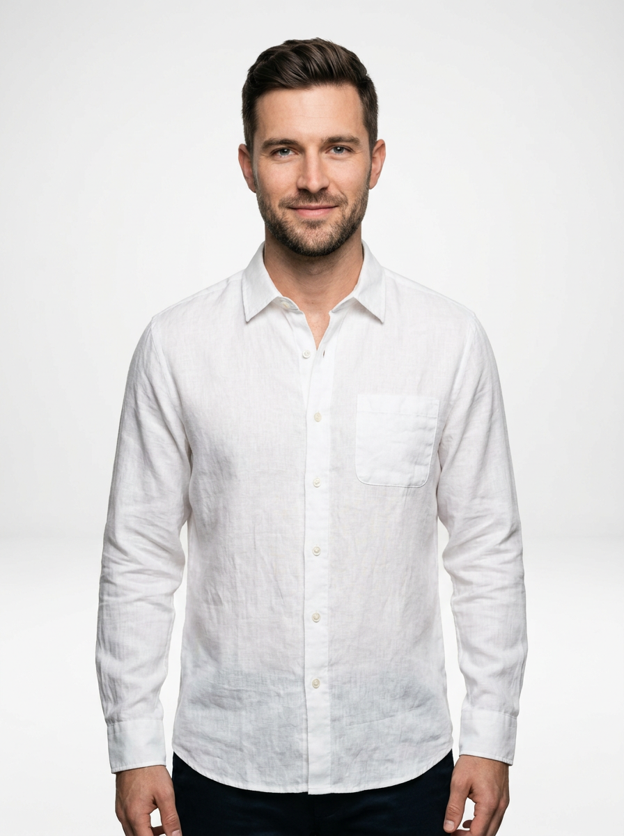 Men’s Classic Linen Button Down Shirt