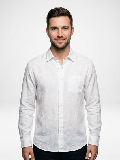 Men’s Classic Linen Button Down Shirt