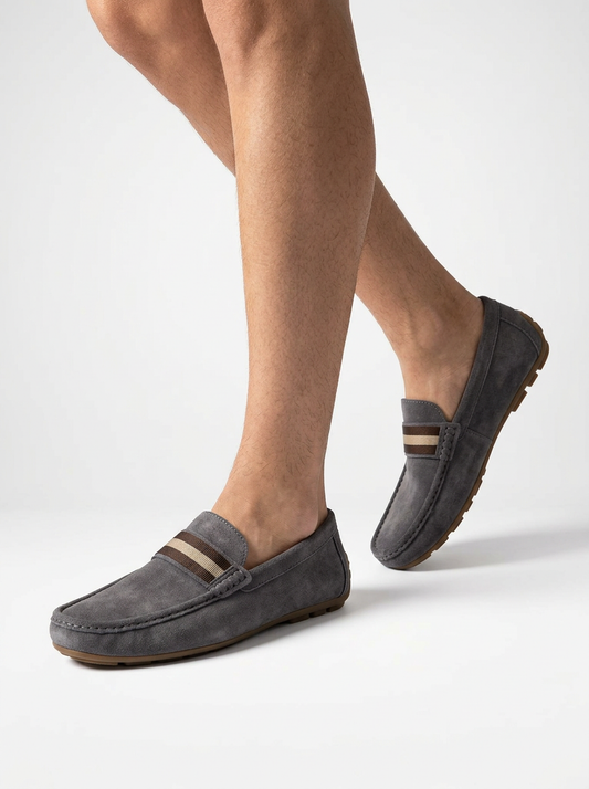 Men’s Textured Casual Loafers Rubber Sole