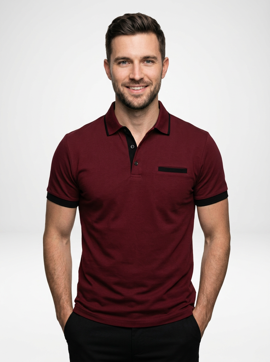 Classy Modern Men’s Color Block Short Sleeve Polo Shirt