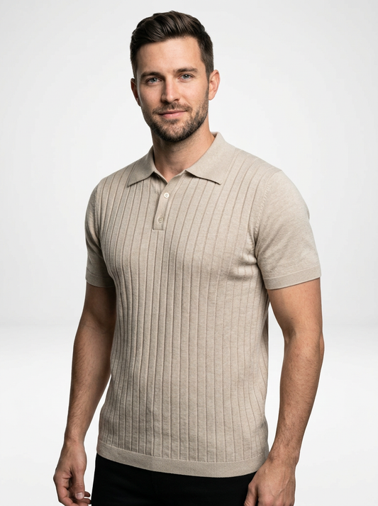 Men’s Refined Ribbed Cotton Polo Shirt
