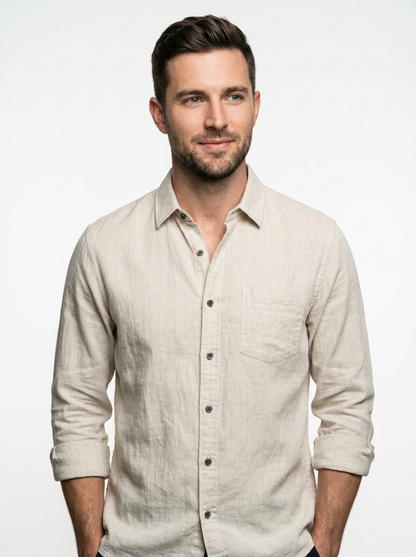 Men’s Classic Linen Button Down Shirt