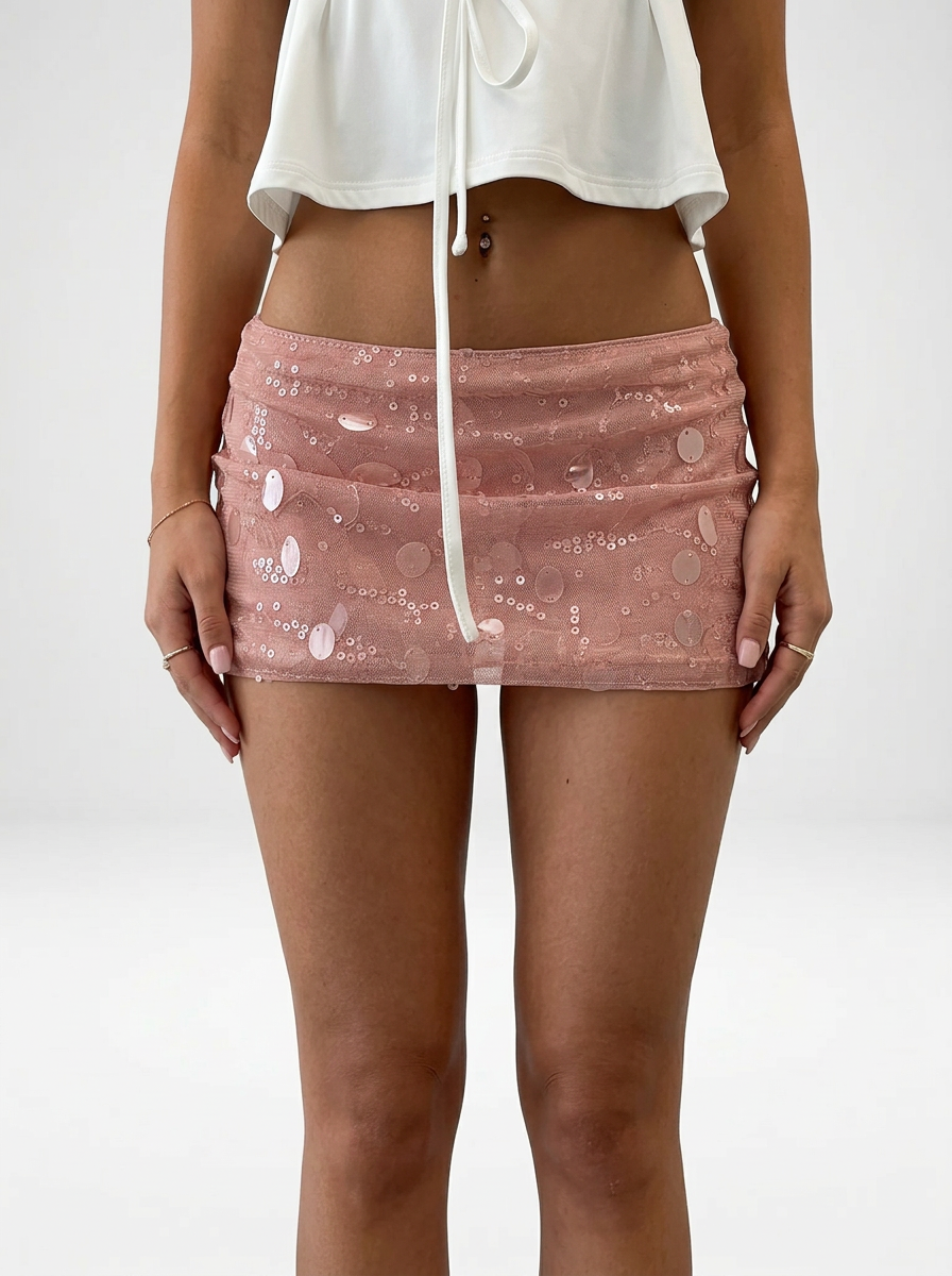 Sequin Stretch Bodycon Mini Shorts