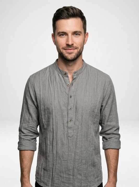 Men’s Lightweight Linen Henley Shirt