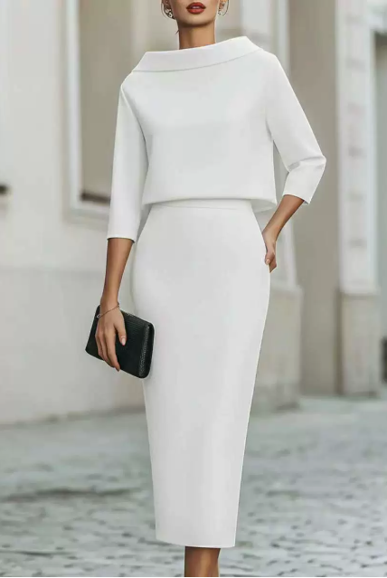 Vestido de noche elegante midi para mujer