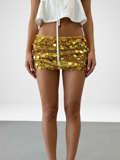 Sequin Stretch Bodycon Mini Shorts