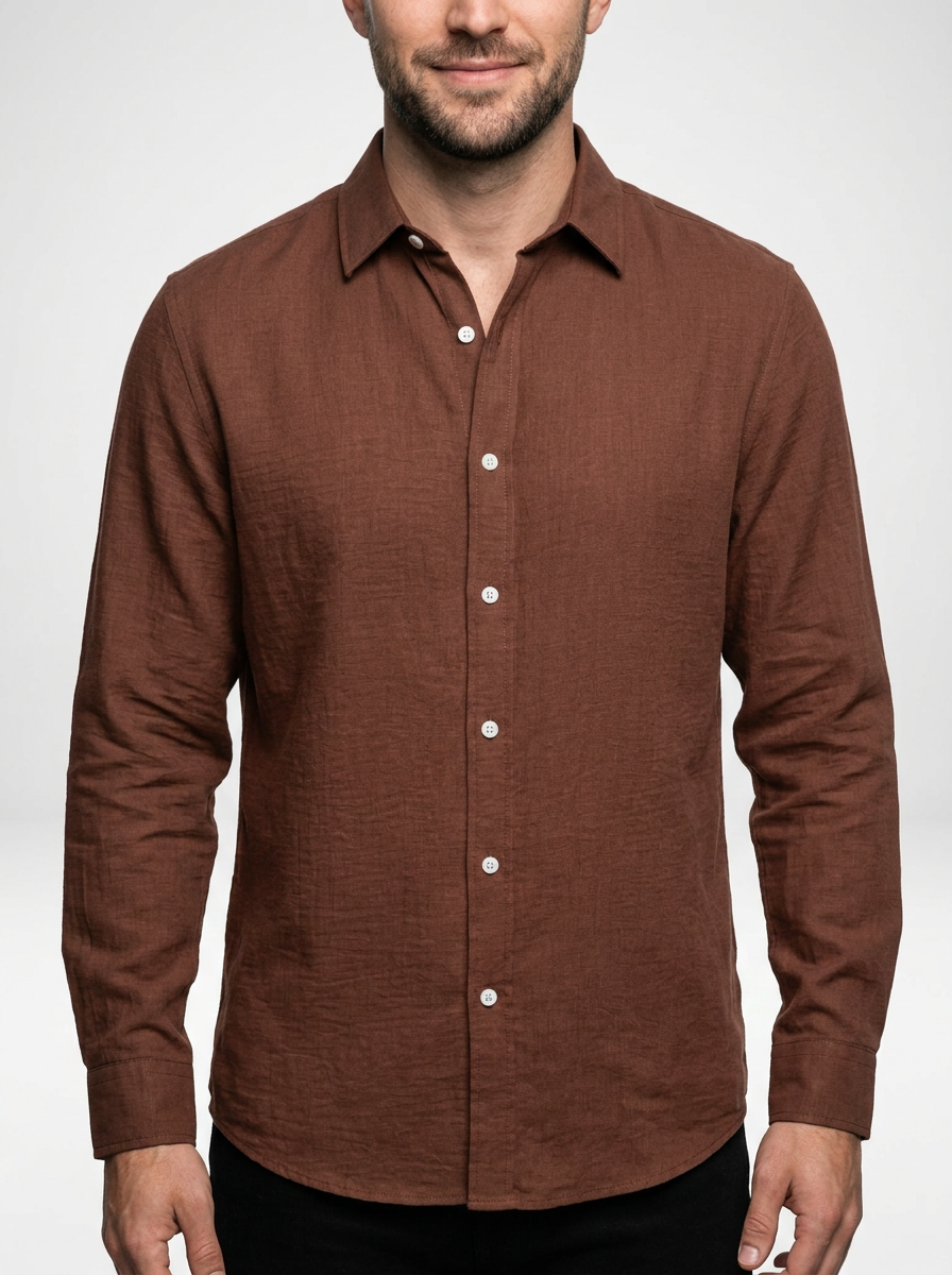 Men’s Relaxed Linen Blend Button Down Shirt