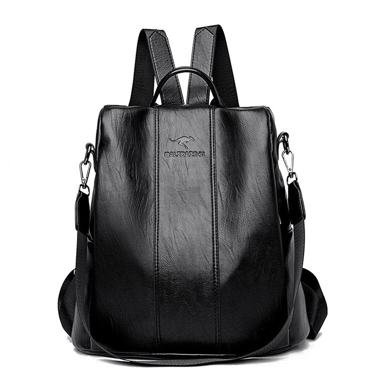 Mochila vintage de piel para mujer