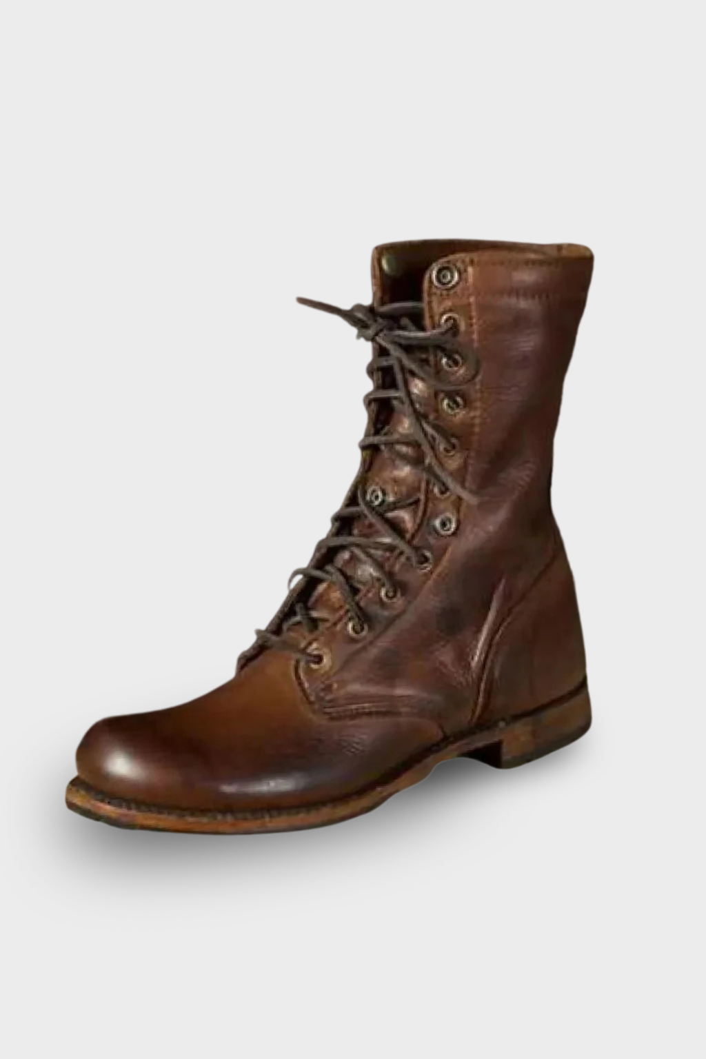 Botines cómodos con cordones oscuros de piel para mujer