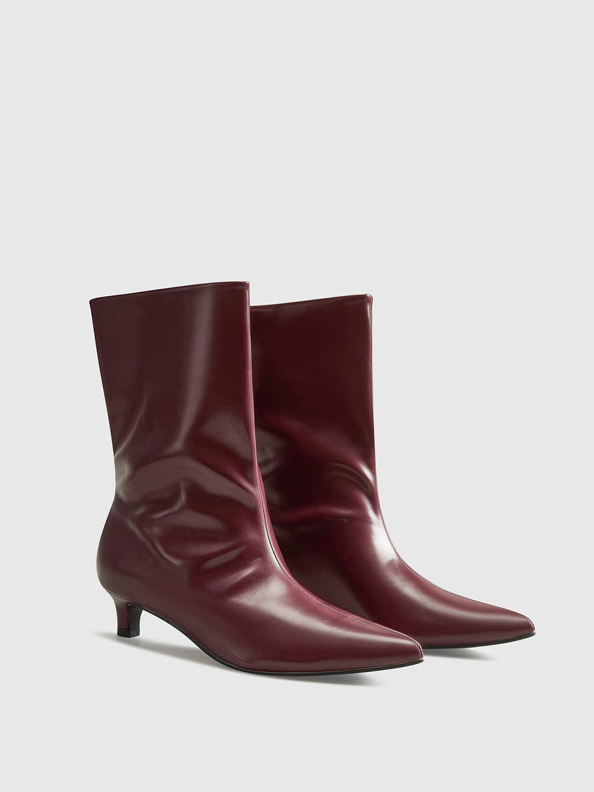 Botines rojos de piel para mujer