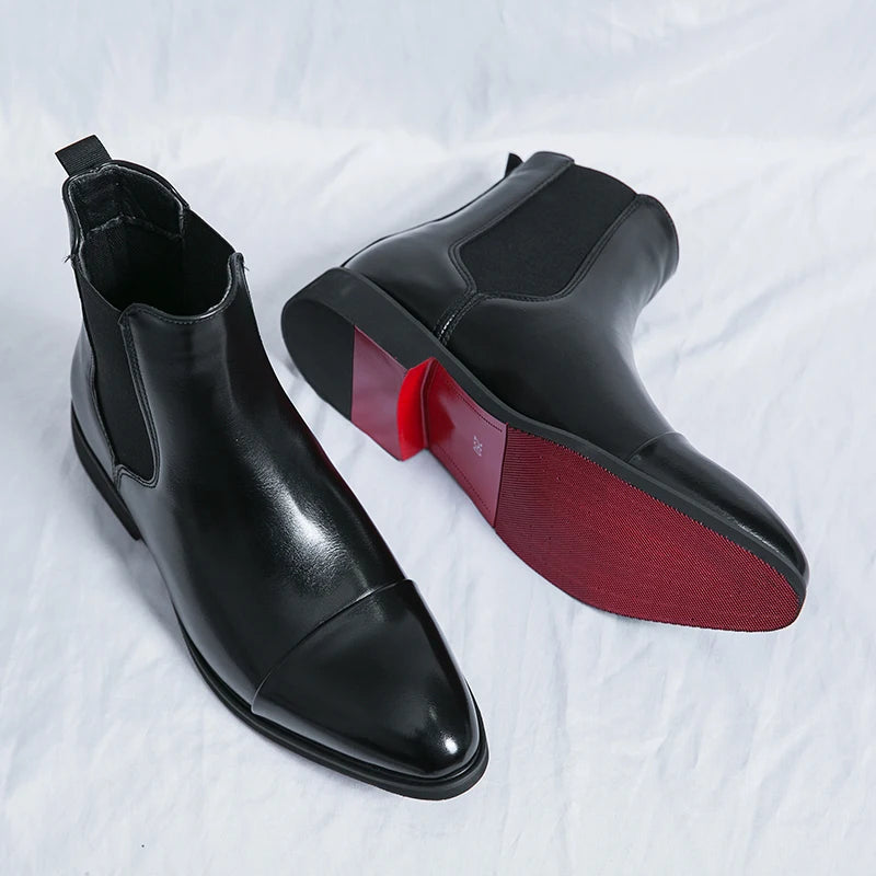 Botines negros burdeoos cómodos de piel para mujer